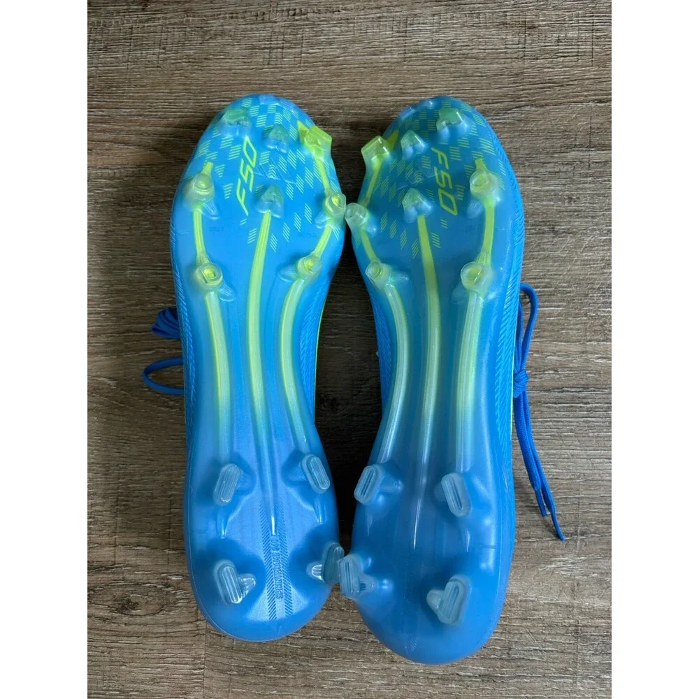 Adidas F50 Elite FG Soccer Cleats Lucid Ray Blue Yellow Men’s Sz 9.5 JR6450